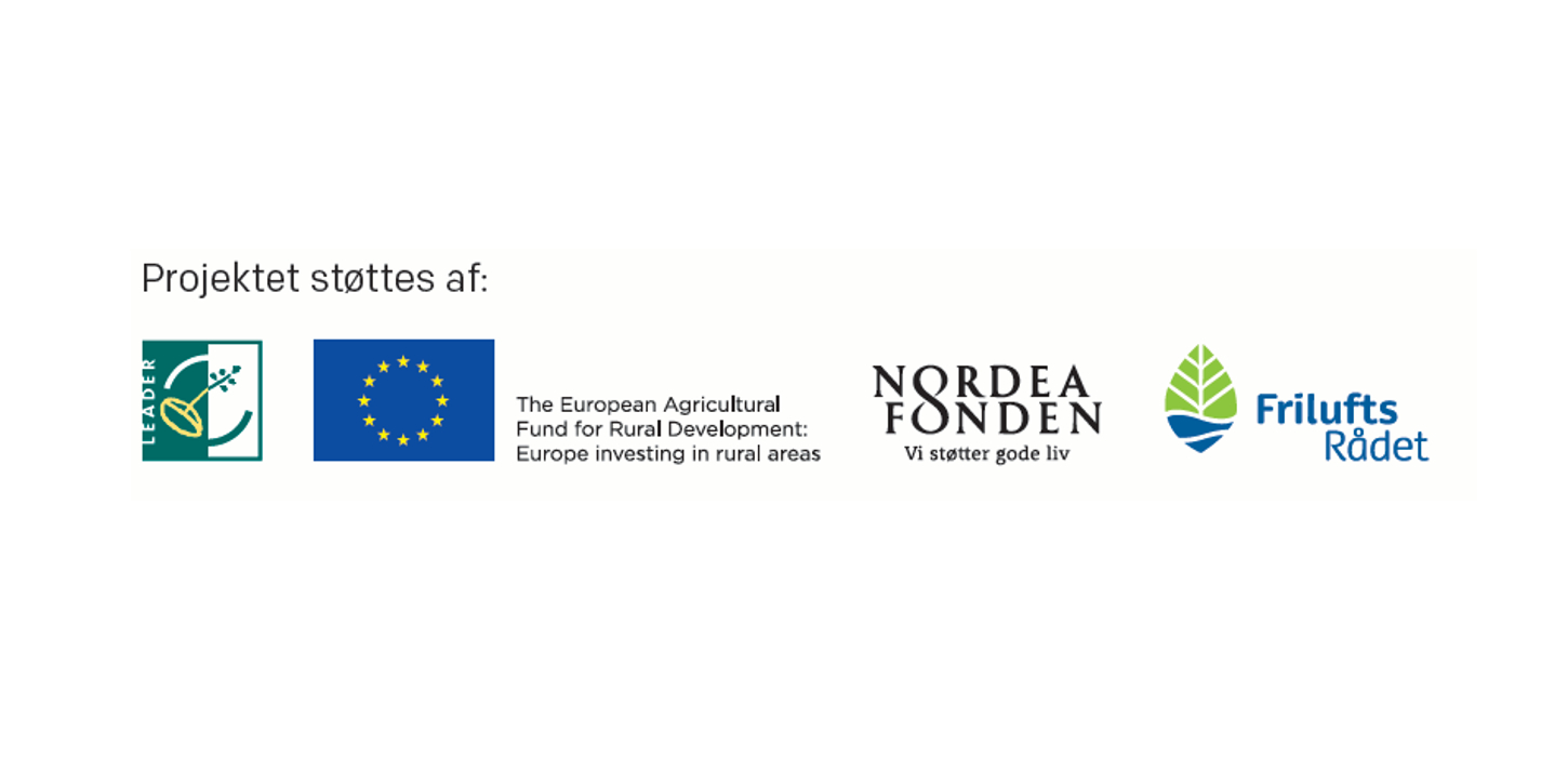 Logofrise med logoer fra Friluftsrådet, Nordea Fonden, EU m.m.