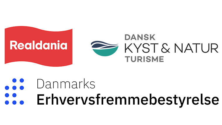 Logoer Danmarks Erhvervsfremmebestyrelse Realdania Dansk Kyst og Natur Turisme