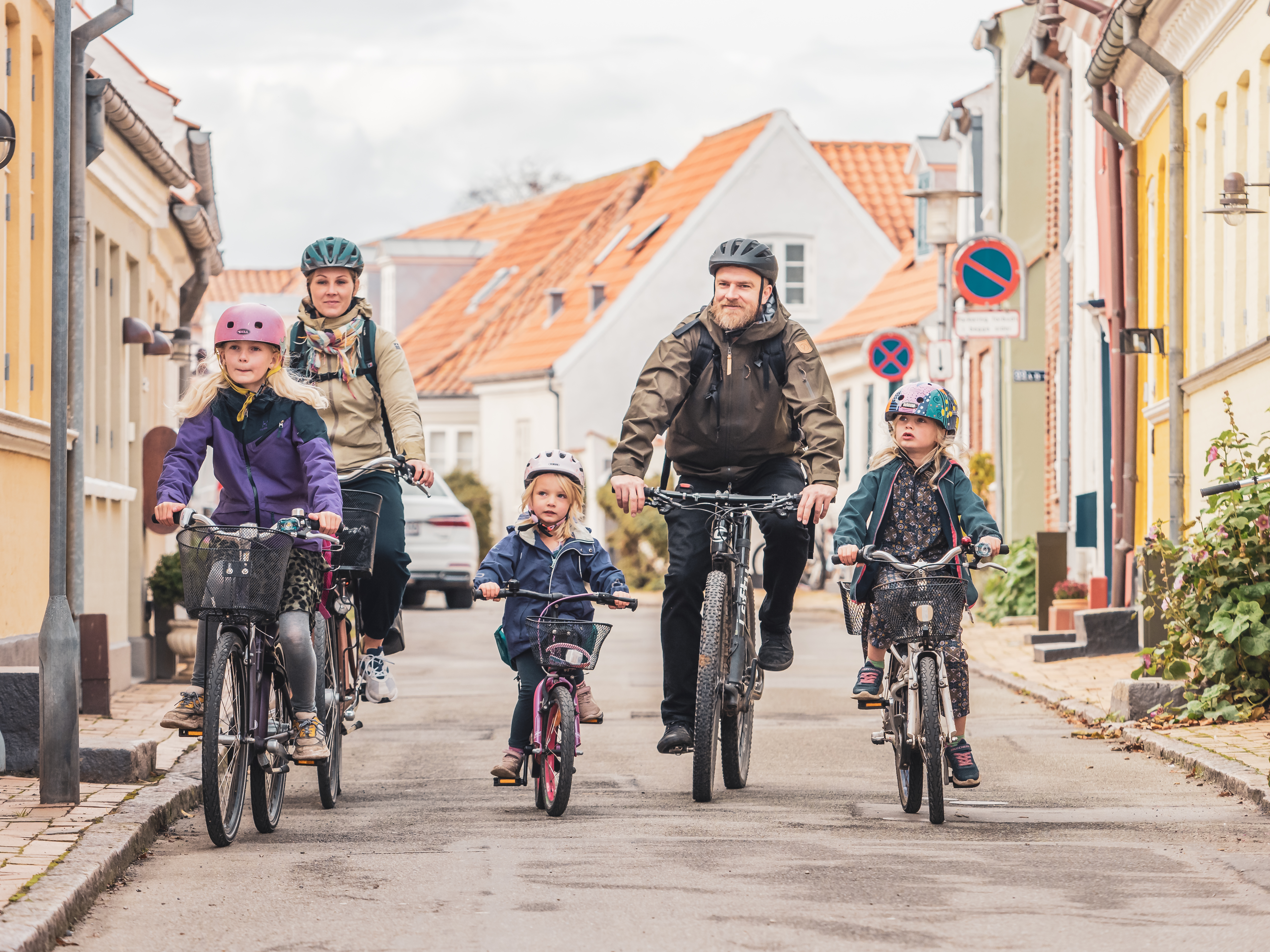 Familie der cykler i Kerteminde