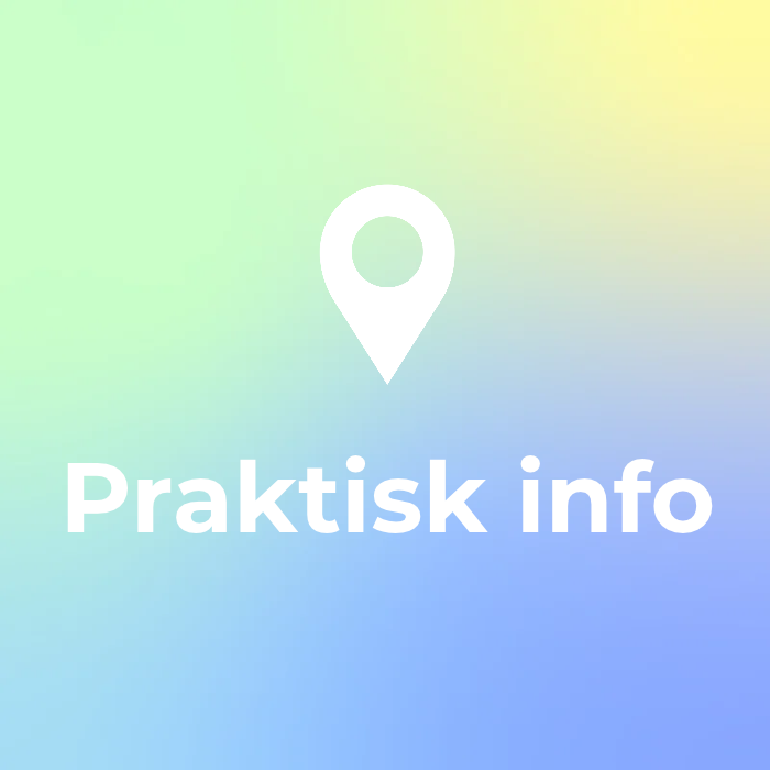 Grafik med teksten Praktisk info