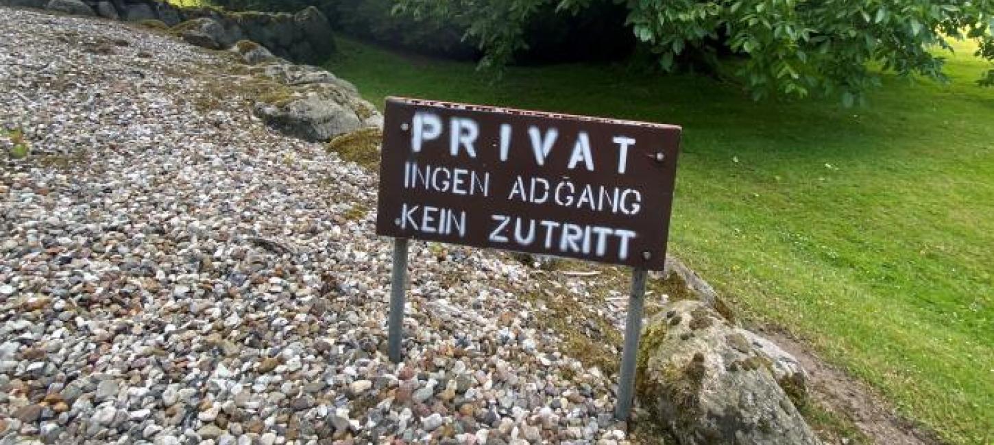 Privat skilt ingen adgang